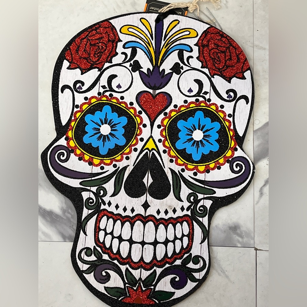 Colorful Sugar Skull Wall Art